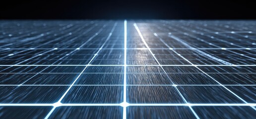 Abstract grid pattern of glowing lines on a dark, textured surface