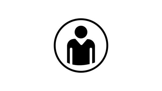 Vector illustration of a man sign symbol icon animation. 4K stock video