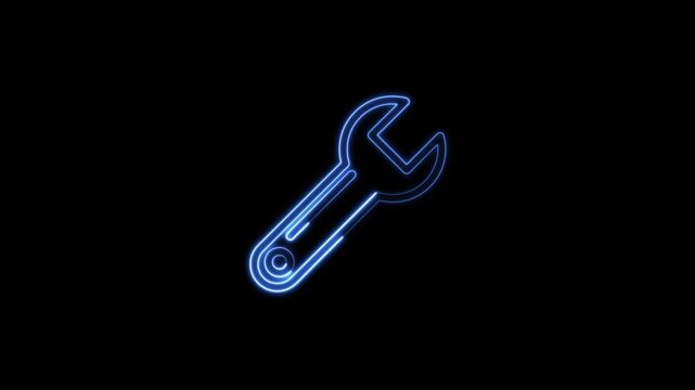 4K Wrench Icon Animation &ndash; Spinning Tool Symbol Motion Graphic for Repair, Settings, UI, Tech