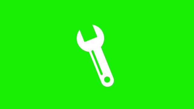 4K Wrench Icon Animation &ndash; Spinning Tool Symbol Motion Graphic for Repair, Settings, UI, Tech