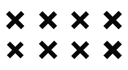 Obraz premium Arrangement of black and white cross symbols in a grid pattern