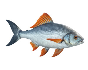 Fototapeta premium A fish standing upright on a white surface