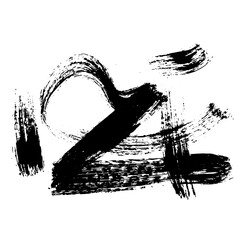 Random Free Hand Abstract Brush Hand Drawing. Vector Illustration