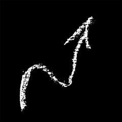 Hand Drawn Chalk Freehand Arrow on Chalkboard Background