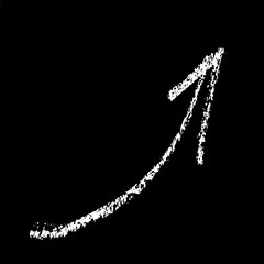 Hand Drawn Chalk Freehand Arrow on Chalkboard Background