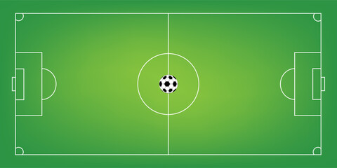 Football fields top view. Soccer grass fields with chalk lines. Green grass field background. Vector Football - Soccer Field. Scheme and marking of the football field, soccer field.eps10