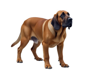 Obraz premium A large brown dog standing on a white surface