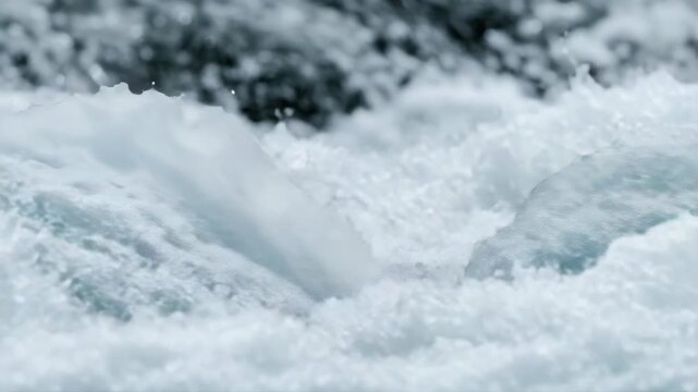 Dynamic water splash revealing vibrant river current in motion