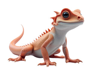 Obraz premium Close-up shot of a lizard's face on a white surface