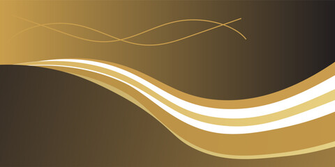Elegant Gold Wave Abstract Background With Brown Gradient for Luxury Brand Design and Marketing eps 10