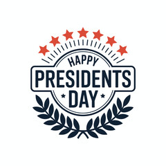 Obraz premium Happy presidents day isolated on white background, Vector, illustration