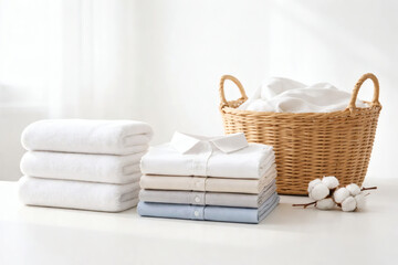 Clean White Laundry Stack