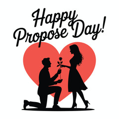 Celebrating love on proposal day isolated on white background, Vector, illustration
