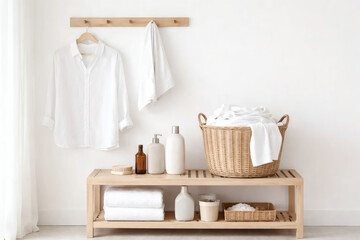 Bright Minimal Laundry Room