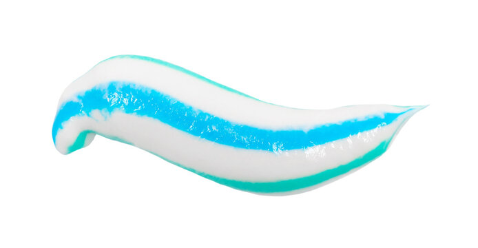 Blue cyan toothpaste isolated on white background, clipping path
