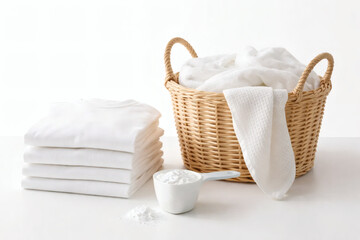 Laundry Basket With White Linen