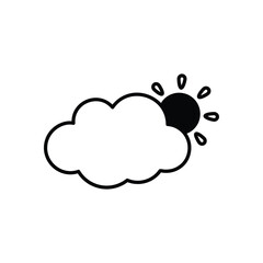 Partly Cloudy icon clean and modern vector illustration