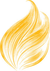 Abstract yellow and orange vector background with flowing wave lines and textured pattern resembling spaghetti strands