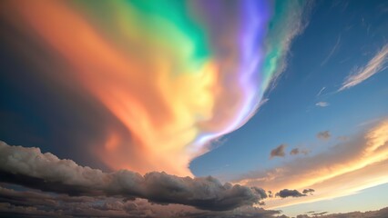 Vibrant Colorful Clouds and Sky During Sunset with Dramatic Lighting