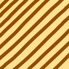 Seamless diagonal stripe pattern with soft wavy lines in warm beige and brown colors. Minimal abstract design, flat modern background for textiles, wallpaper, wrapping and prints