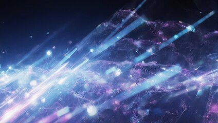 Obraz premium Abstract rendering of crystalline structures with light streams and ethereal glow