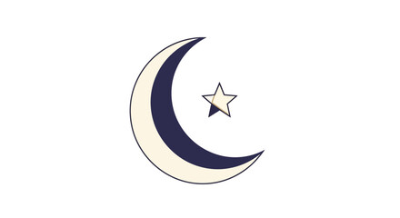 Crescent Moon and Star Symbol.