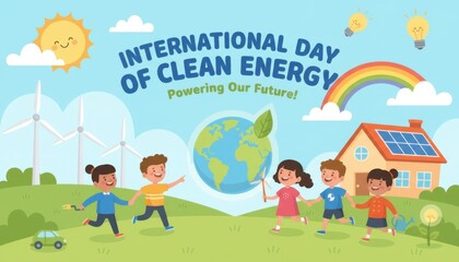 Fototapeta premium International Day of Clean Energy illustration 