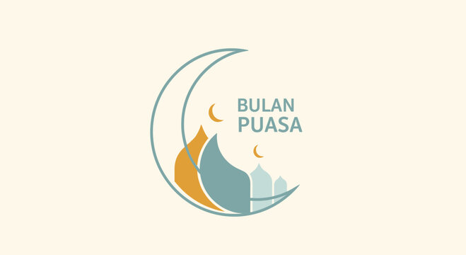 Bulan Puasa Islamic Logo Design Element.