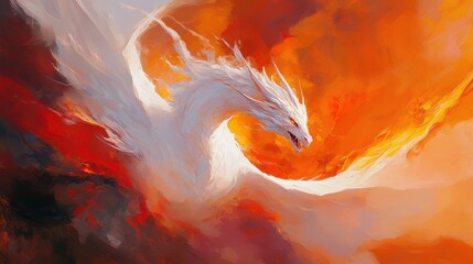 A dragon soaring through the sky wings beating with force.