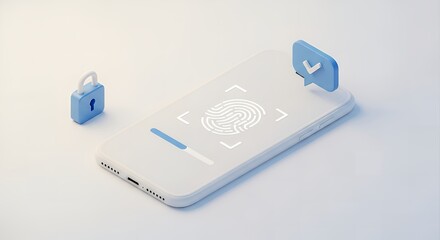 Mobile phone with fingerprint scanner for secure authentication and data protection