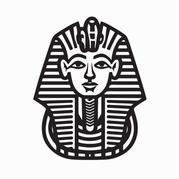 Ancient Egyptian Pharaoh Logo Vector on White Background