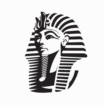 Ancient Egyptian Pharaoh Logo Vector on White Background