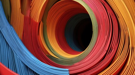 Abstract swirling tunnel of vibrant colors