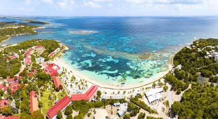 Aerial View Azure Waters Meet