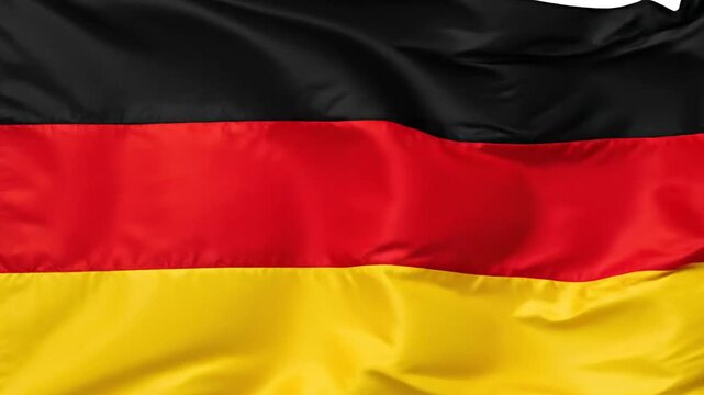 Waving German Flag close up, Deutschland symbol, patriotism, texture detail
