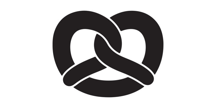 Classic pretzel icon design for food and snack branding
