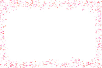 Obraz premium Valentines day.Holiday pink small hearts on blue border