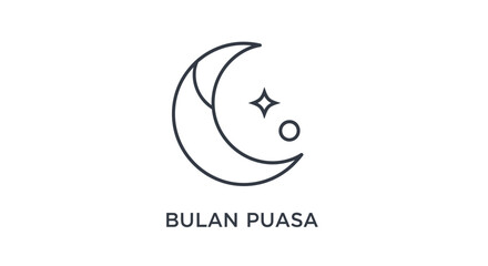 Obraz premium Crescent Moon Illustration with Stars Design.