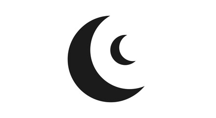 Crescent Moon Symbol Icon Design Element. © Avra