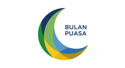 Bulan Puasa logo with crescent.