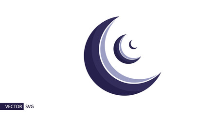 Crescent Moon Symbol Vector Graphic.
