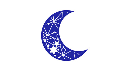 Crescent Moon with Star Pattern Design. © sakura