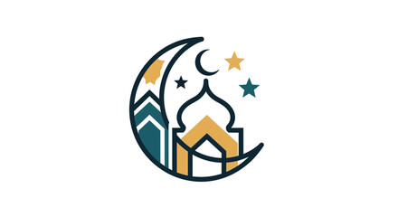 Islamic Mosque Crescent Moon Star Symbol. © sakura