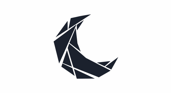 Geometric crescent moon shape design.