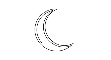Crescent Moon Simple Line Art Illustration. © sakura