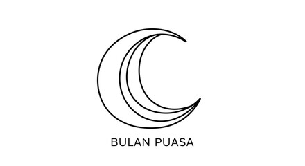 Crescent Moon Symbol Bulan Puasa Logo. © sakura