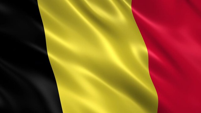 waving belgium national flag animation loop