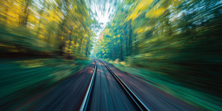 Railway tracks in forest