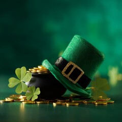 St. Patrick's Day Leprechaun Hat and Gold Pot 