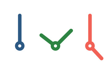 Colorful Clock Hands Icon Set